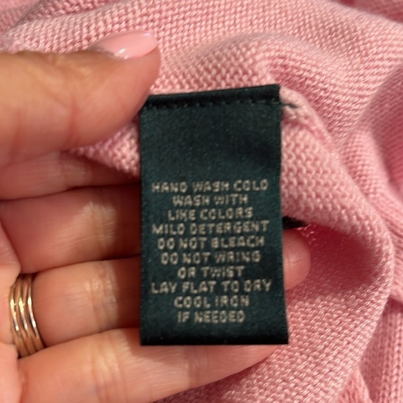 Lauren Ralph Lauren Pink Cowl Neck Sweater Sz S - Picture 5 of 5